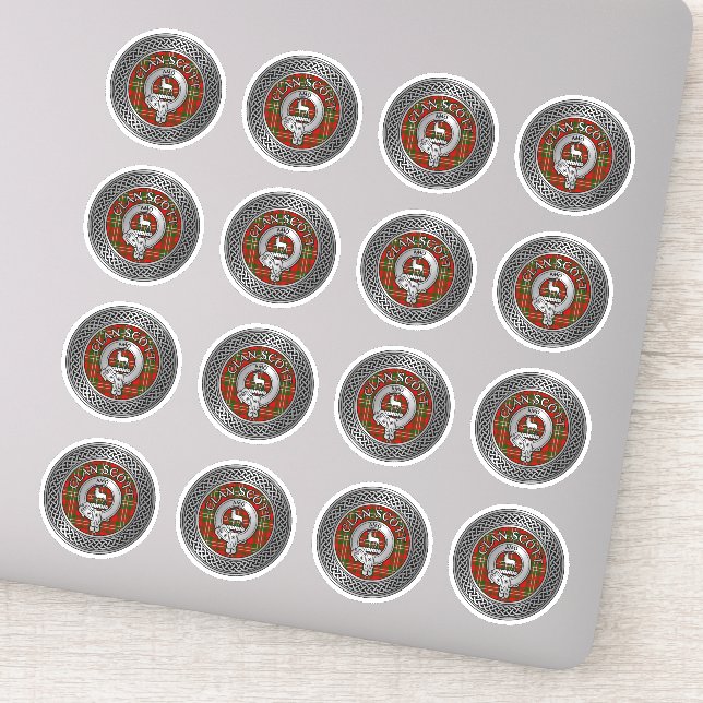 Clan Scott Wappen & Tartan Knot Sticker (Detail)