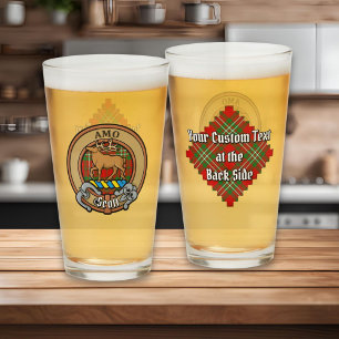 Clan Scott Wappen über Red Tartan Glas