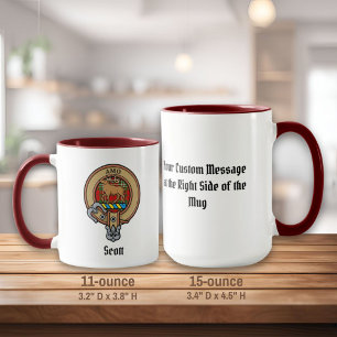 Clan Scott Wappen über Red Tartan Tasse