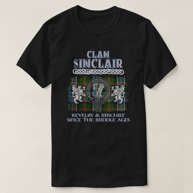 Clan Sinclair 3 Wappen Schottische Clans Schottisc T-Shirt (Design vorne)