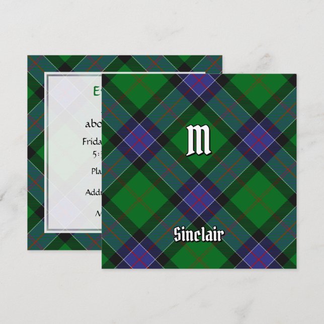 Clan Sinclair Hunting Tartan Einladung (Vorne/Hinten)