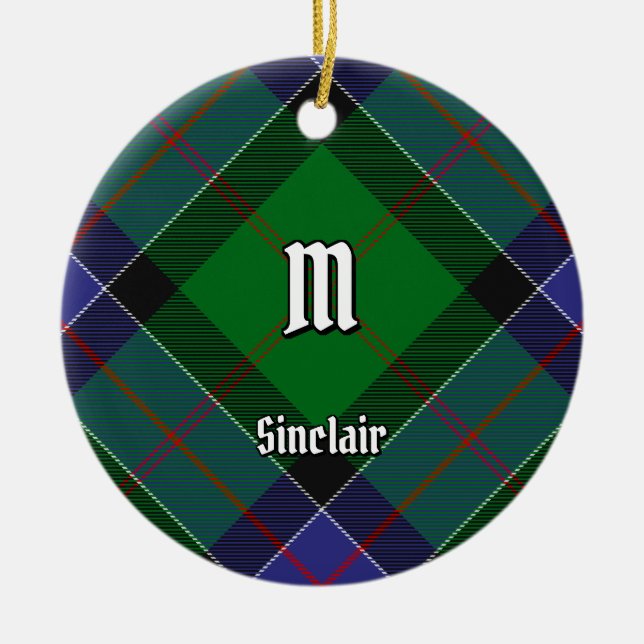 Clan Sinclair Hunting Tartan Keramik Ornament (Vorne)