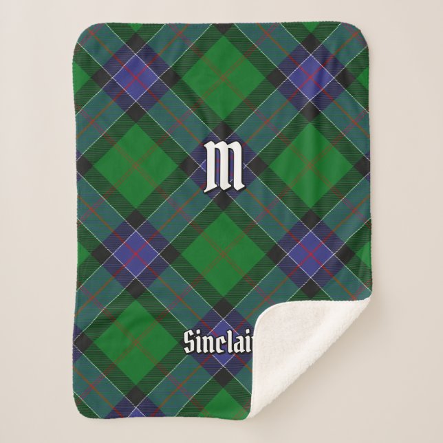 Clan Sinclair Hunting Tartan Sherpadecke (Vorderseite)