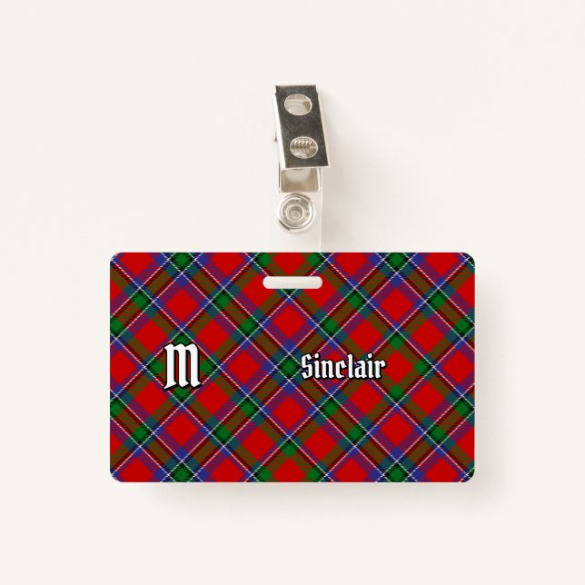 Clan Sinclair Tartan Ausweis (Vorderseite mit Klammer)