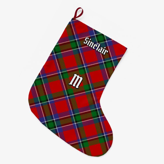 Clan Sinclair Tartan Großer Weihnachtsstrumpf (Vorderansicht (hängend))