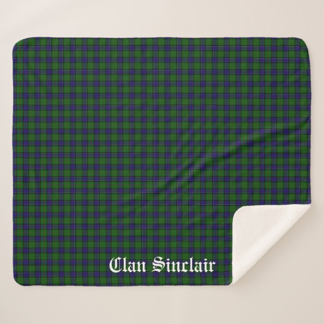 Clan Sinclair Tartan individuell anpassbar Sherpadecke (Vorderseite (Horizontal))
