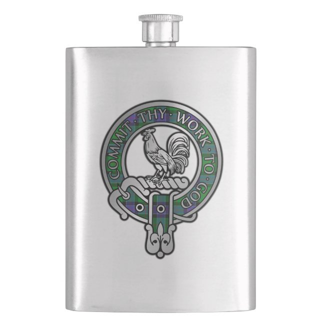 Clan Sinclair Wappen & Jagd Tartan Flask Flachmann (Vorderseite)