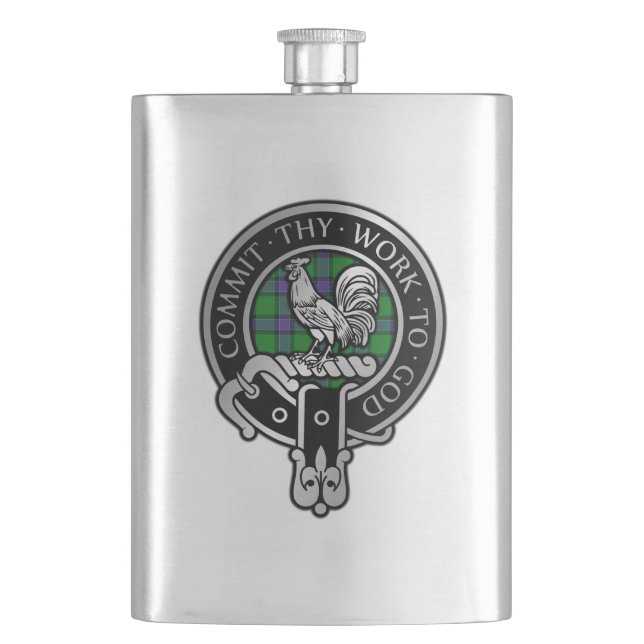 Clan Sinclair Wappen & Jagd Tartan Flask Flachmann (Vorderseite)