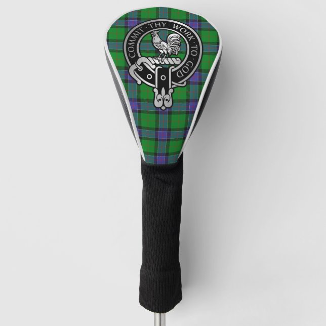 Clan Sinclair Wappen & Jagd Tartan Golf Headcover (Vorderseite)
