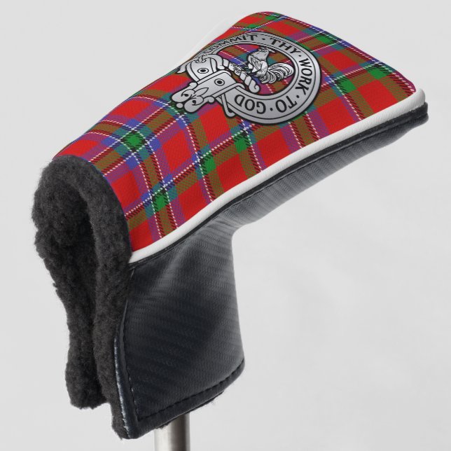 Clan Sinclair Wappen & Tartan Golf Headcover (3/4 Vorderseite)