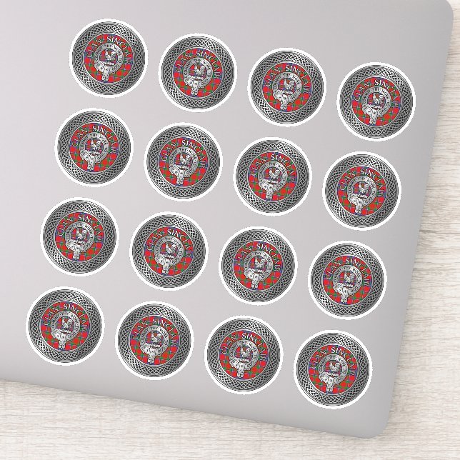 Clan Sinclair Wappen & Tartan Knot Aufkleber (Detail)