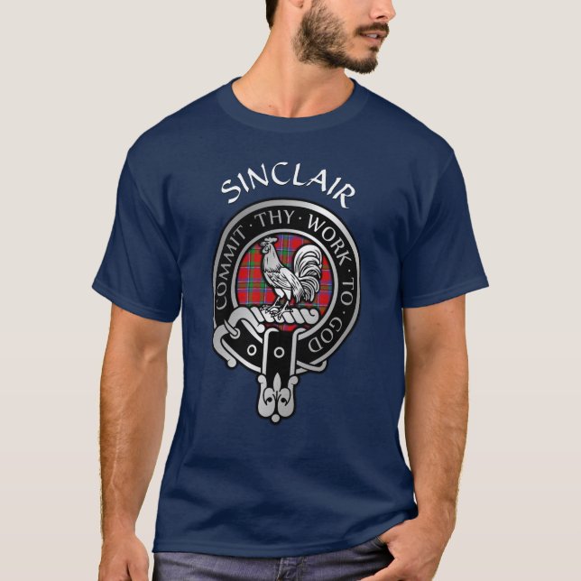 Clan Sinclair Wappen & Tartan T-Shirt (Vorderseite)