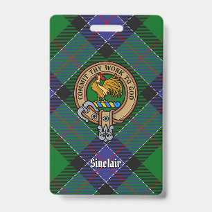 Clan Sinclair-Wappen über Hunting Tartan Ausweis