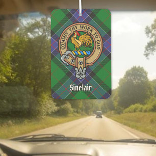 Clan Sinclair Wappen über Jagd Tartan Autolufterfrischer
