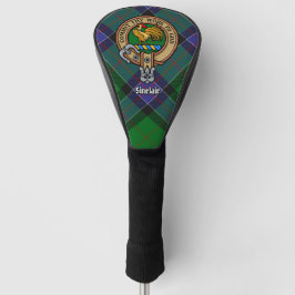 Clan Sinclair Wappen über Jagd Tartan Golf Headcover