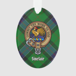 Clan Sinclair Wappen über Jagd Tartan Ornament