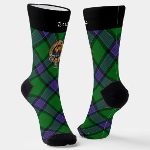 Clan Sinclair Wappen über Jagd Tartan Socken