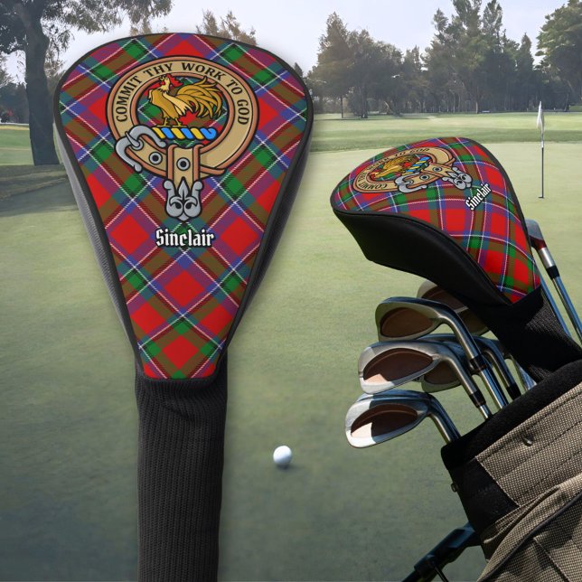 Clan Sinclair Wappen über Tartan Golf Headcover (Von Creator hochgeladen)