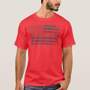 Clan Skene von Cromar Scottish tartan, USA Flaggen T-Shirt