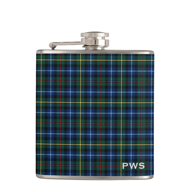 Clan Smith Tartan Monogram Flachmann (Vorderseite)