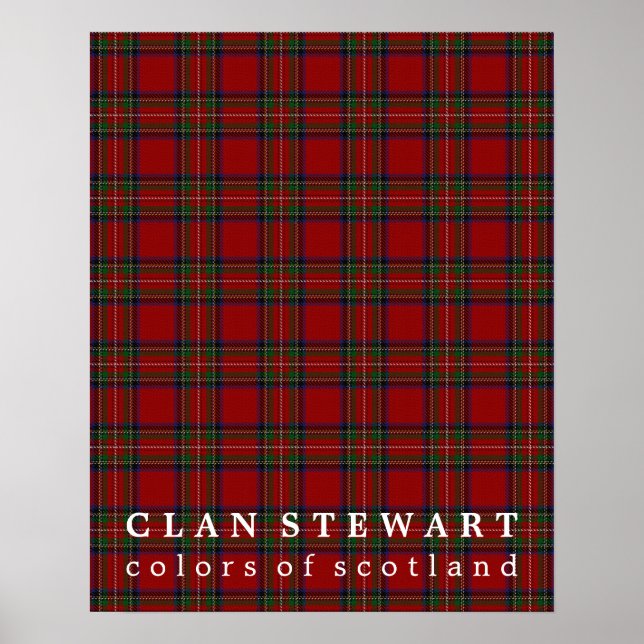 Clan Stewart Colors von Scotland Tartan Poster (Vorne)