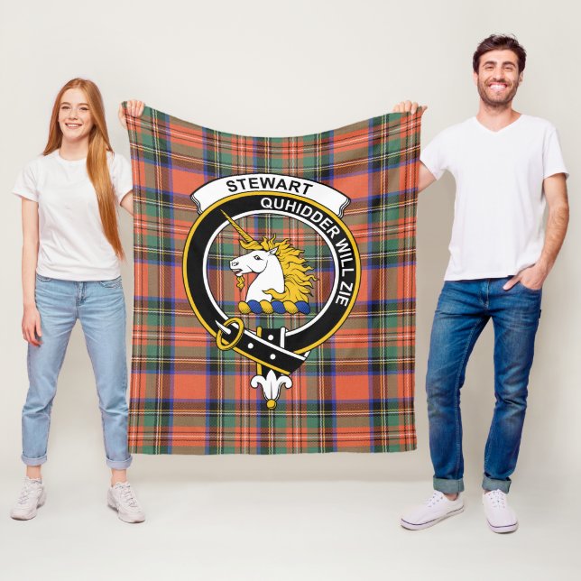 Clan Stewart Royal Ancient (of Appin) Tartan Karie Fleecedecke (Beispiel)