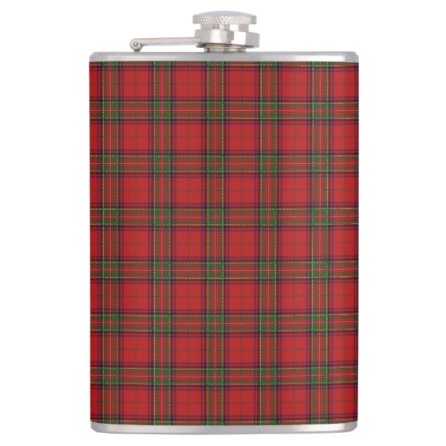 Clan Stewart Royal Scottish Tartan Kariert Pattern Flachmann (Vorderseite)