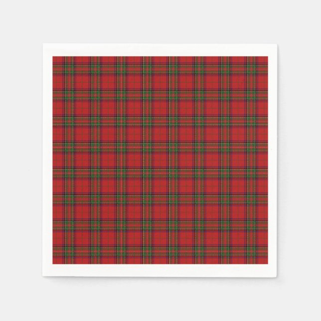 Clan Stewart Royal Scottish Tartan Kariert Pattern Serviette (Vorderseite)
