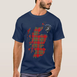 Clan Stewart   Stuart Map & Wappen T - Shirt