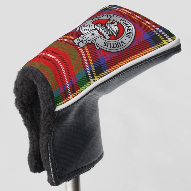 Clan Stewart | Stuart Wappen & Tartan Golf Headcover (3/4 Vorderseite)