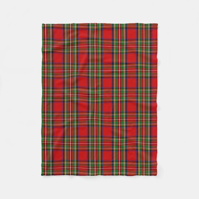 Clan Stewart Tartan Kariert Fleecedecke (Vorderseite)