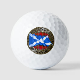 Clan Stewart Tartan Knot & Flag Golfball
