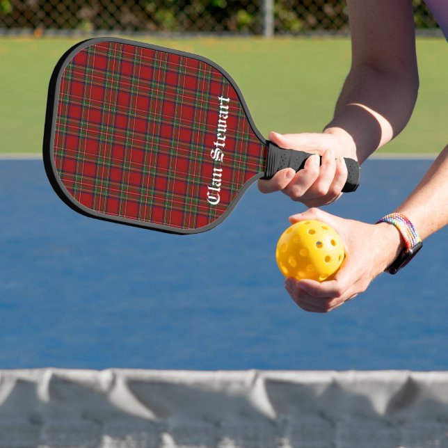 Clan Stewart Tartan Personalisiert Pickleball Schläger (InSitu)