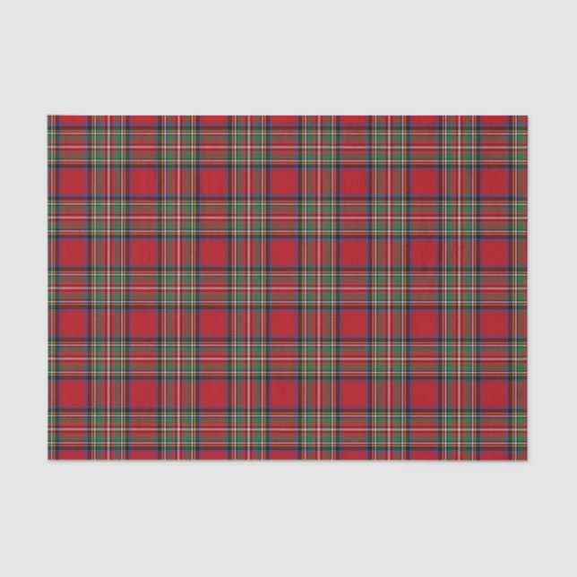 Clan Stewart Tartan Red Green Blue Karo Kariert Seidenpapier (Vorderseite)