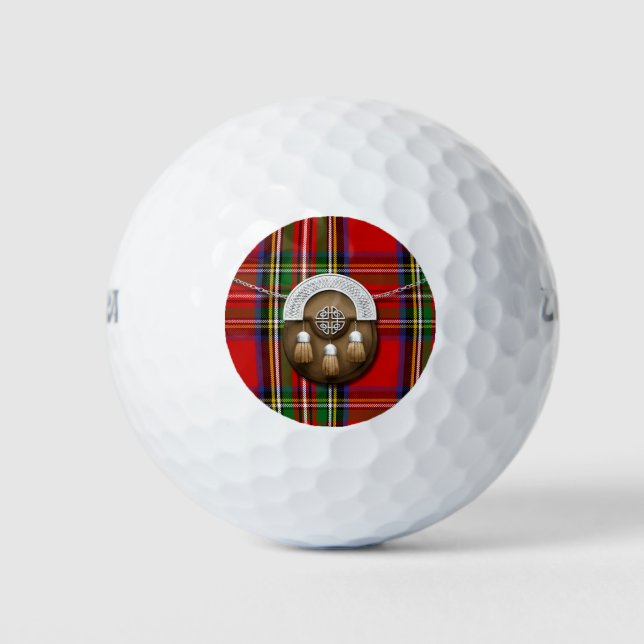 Clan Stewart Tartan und Sporran Golfball (Vorderseite)