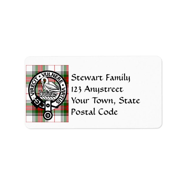 Clan Stewart Tartan Wappen Address Labels Adressaufkleber (Vorne)
