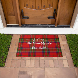 Clan Stewart Tartan Welcome Zuhause anpassen Fußmatte