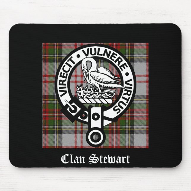 Clan Stewart Wappen & Tartan Mousepad (Vorne)