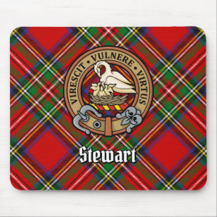 Clan Stewart Wappen über Tartan Mousepad