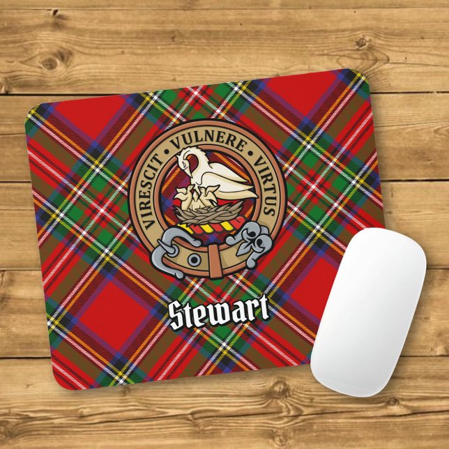 Clan Stewart Wappen über Tartan Mousepad (Von Creator hochgeladen)