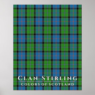 Clan Stirling Colors of Scotland 2 Tartan Kariert Poster