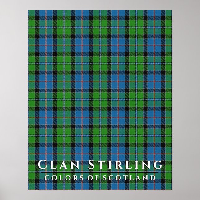 Clan Stirling Colors of Scotland 2 Tartan Kariert Poster (Vorne)