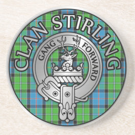 Clan Stirling Wappen & Tartan Knot Getränkeuntersetzer