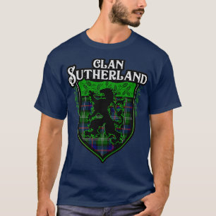 Clan Sutherland Surname Scottish Tartan Lion T-Shirt