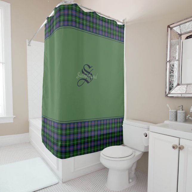 Clan Sutherland Tartan Duschvorhang (Beispiel)
