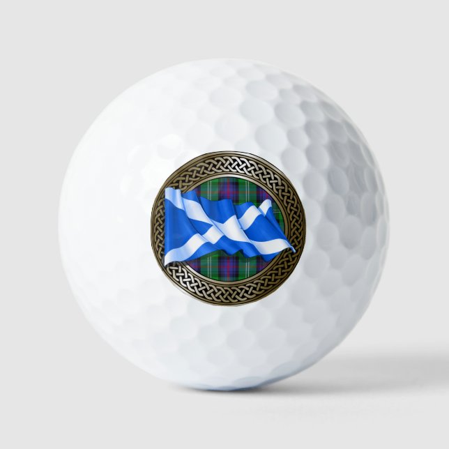 Clan Sutherland Tartan Knot & Flag Golfball (Vorderseite)