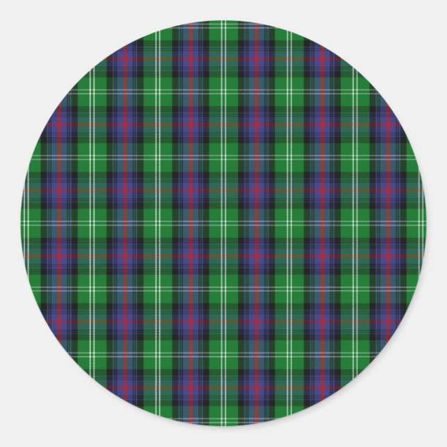 Clan Sutherland Tartan Runder Aufkleber (Vorderseite)