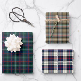 Clan Sutherland Tartan Variationen Geschenkpapier Set