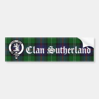 Clan Sutherland Wappen Abzeichen & Tartan Autoaufkleber