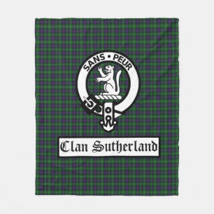 Clan Sutherland Wappen Abzeichen & Tartan Fleecedecke